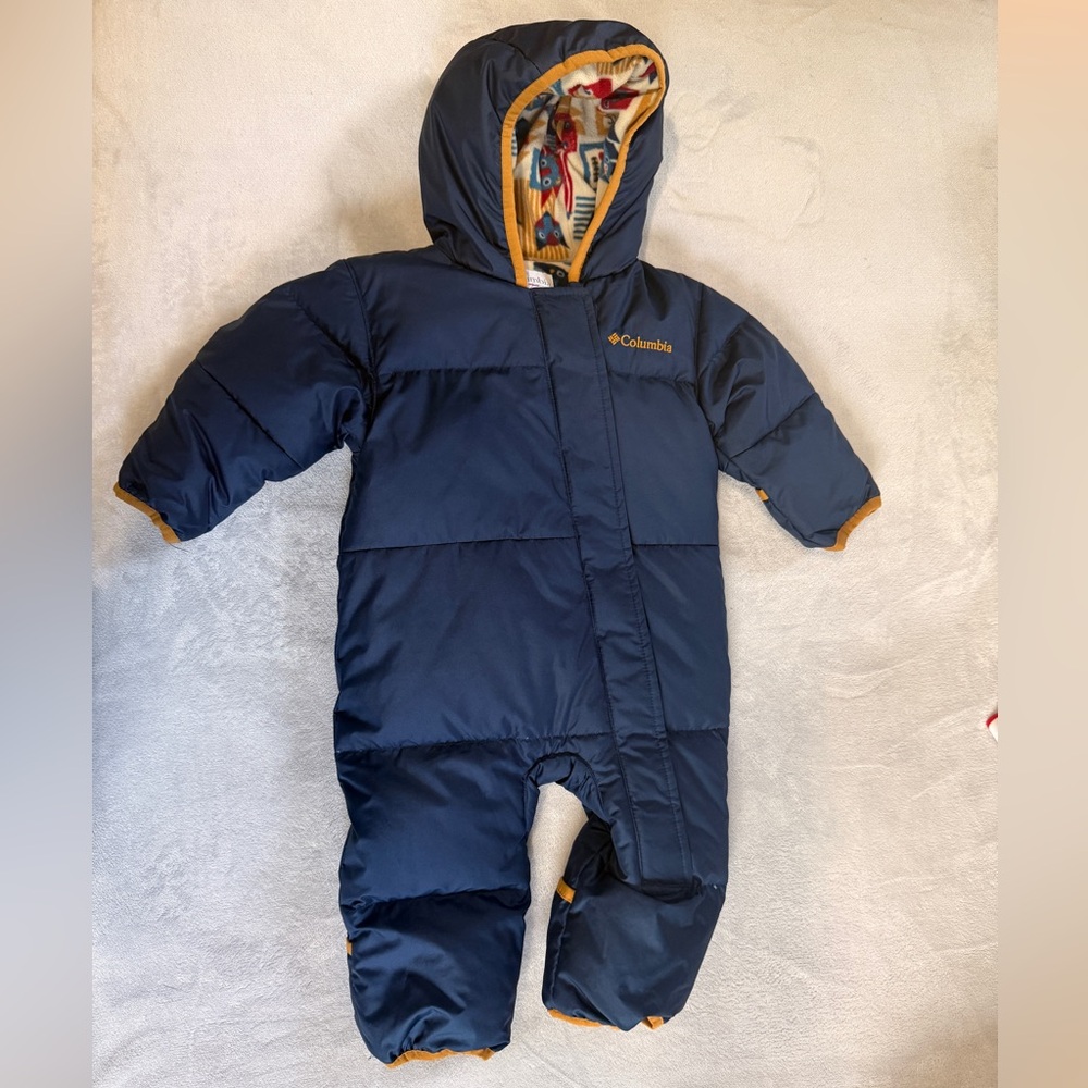 Columbia Blue and Yellow Baby Snowsuit